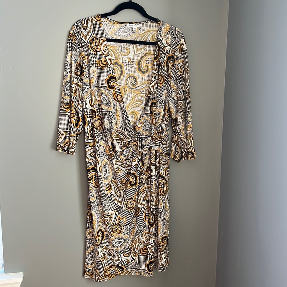 Shelby + Palmer printed faux wrap dress
